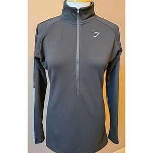 Gymshark Pullover Women’s Slim Fit Sport 1/2 Zip Jacket Black | Size Large